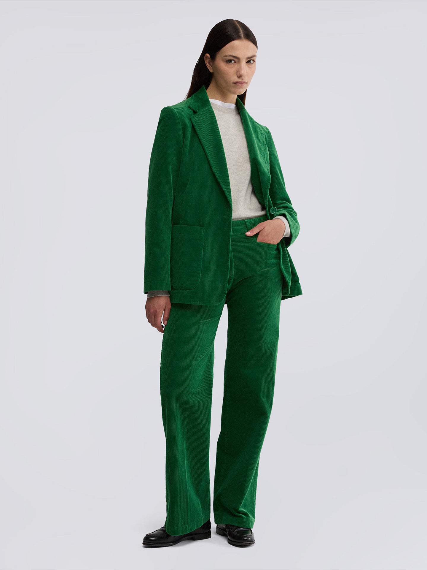 Velvet jacket, emerald green