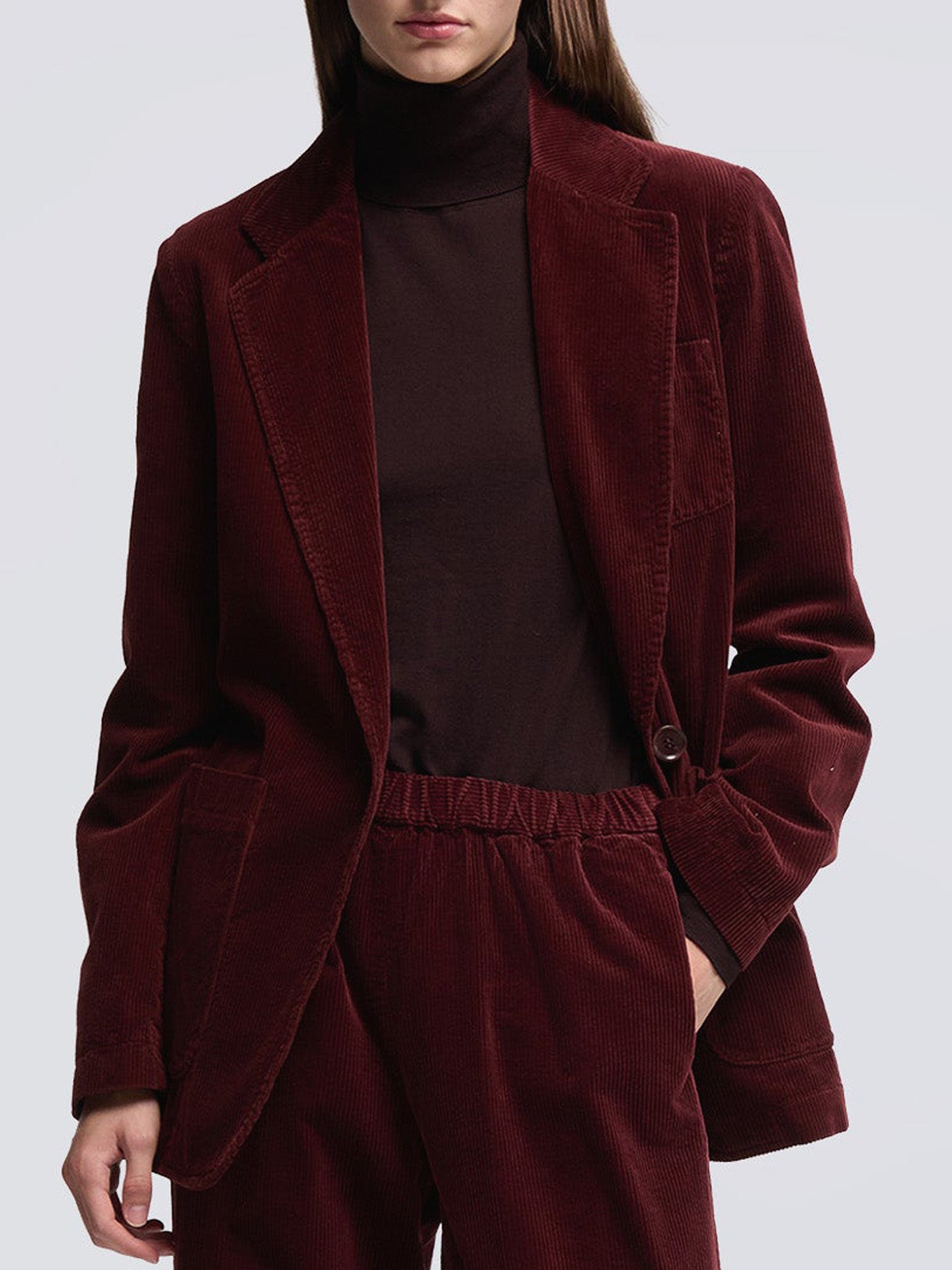 Velvet jacket, dark red