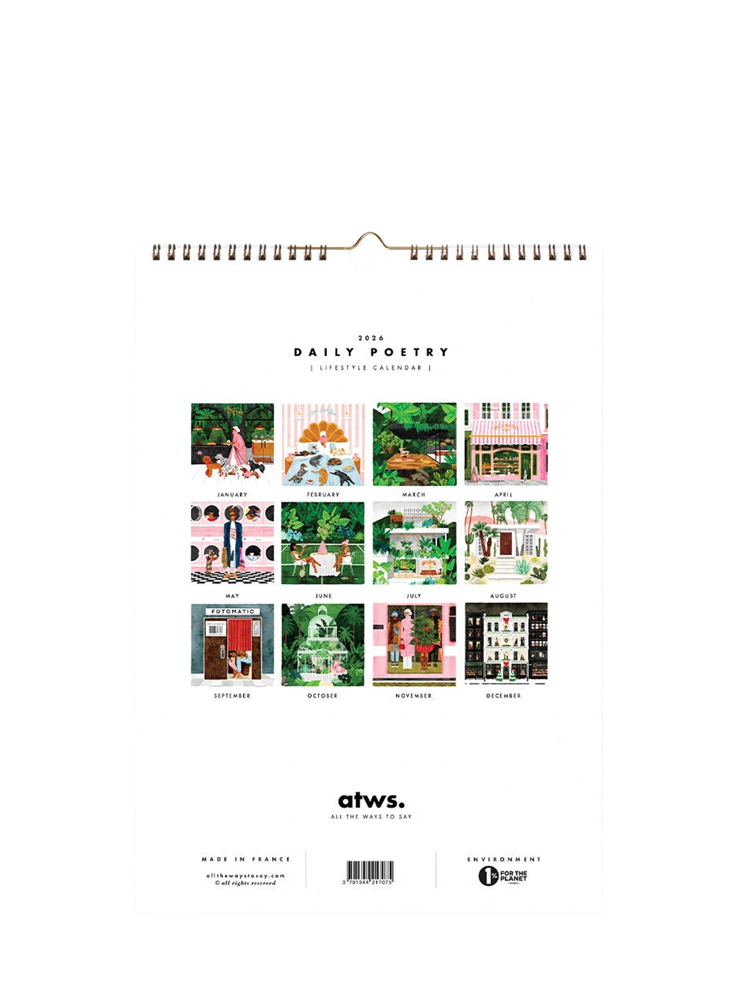 2026 Daily poetry calendar