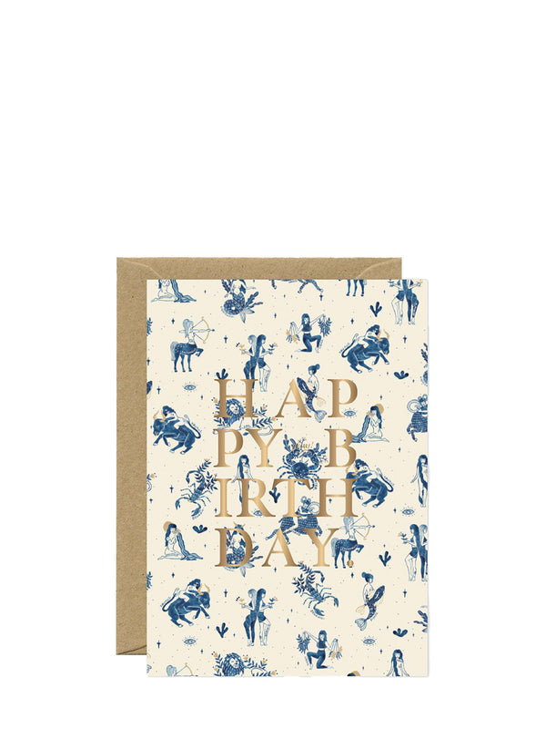 Astro print happy birthday card
