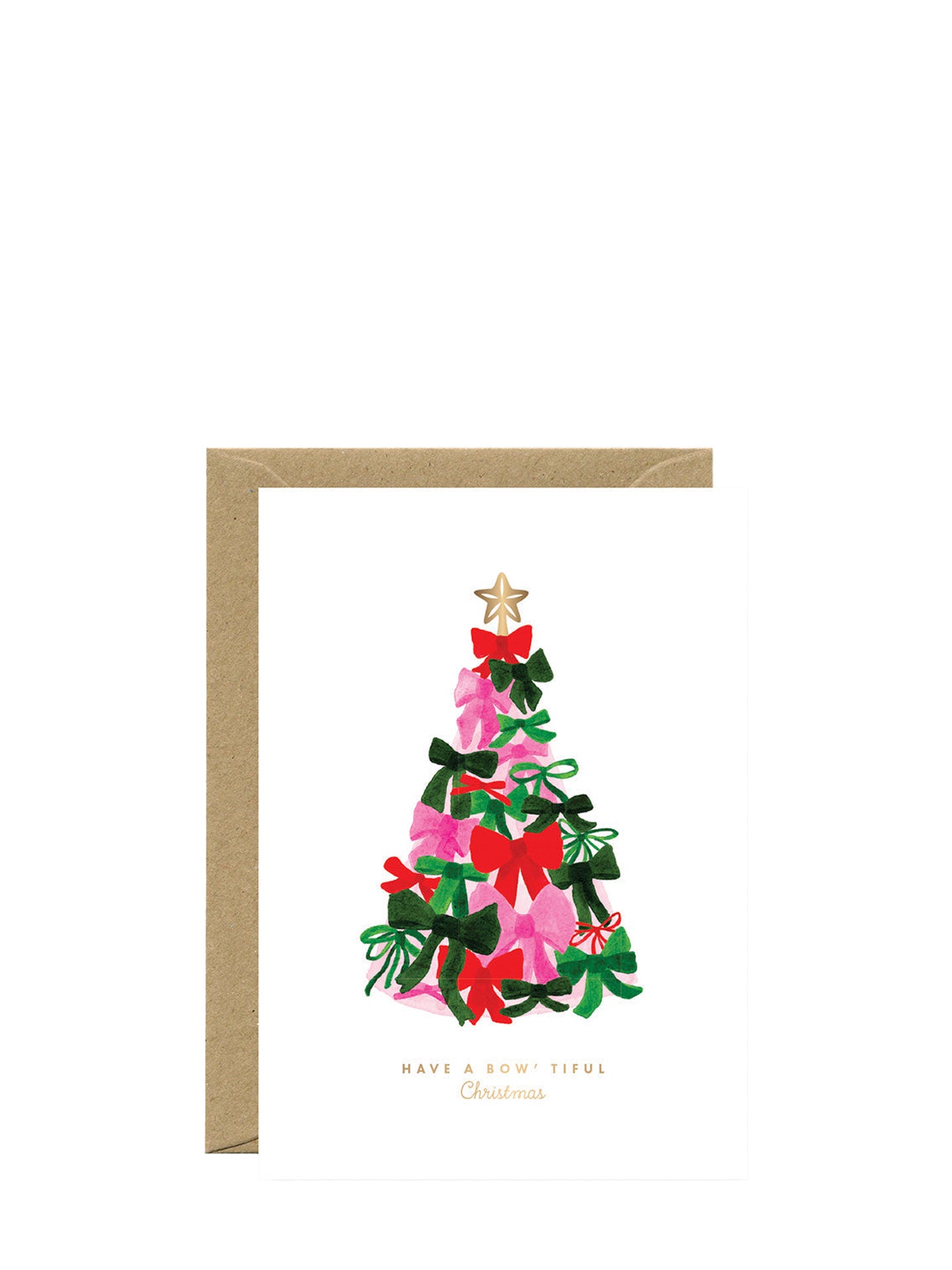 Bowtiful christmas tree greeting card