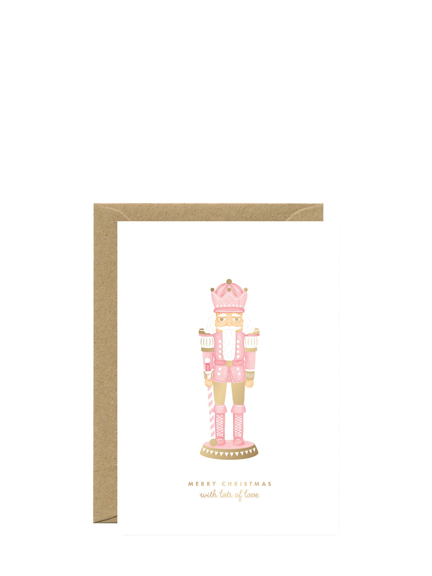 Pink nutcracker merry Christmas card