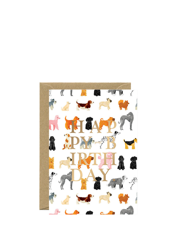 Dogs pattern birthday card