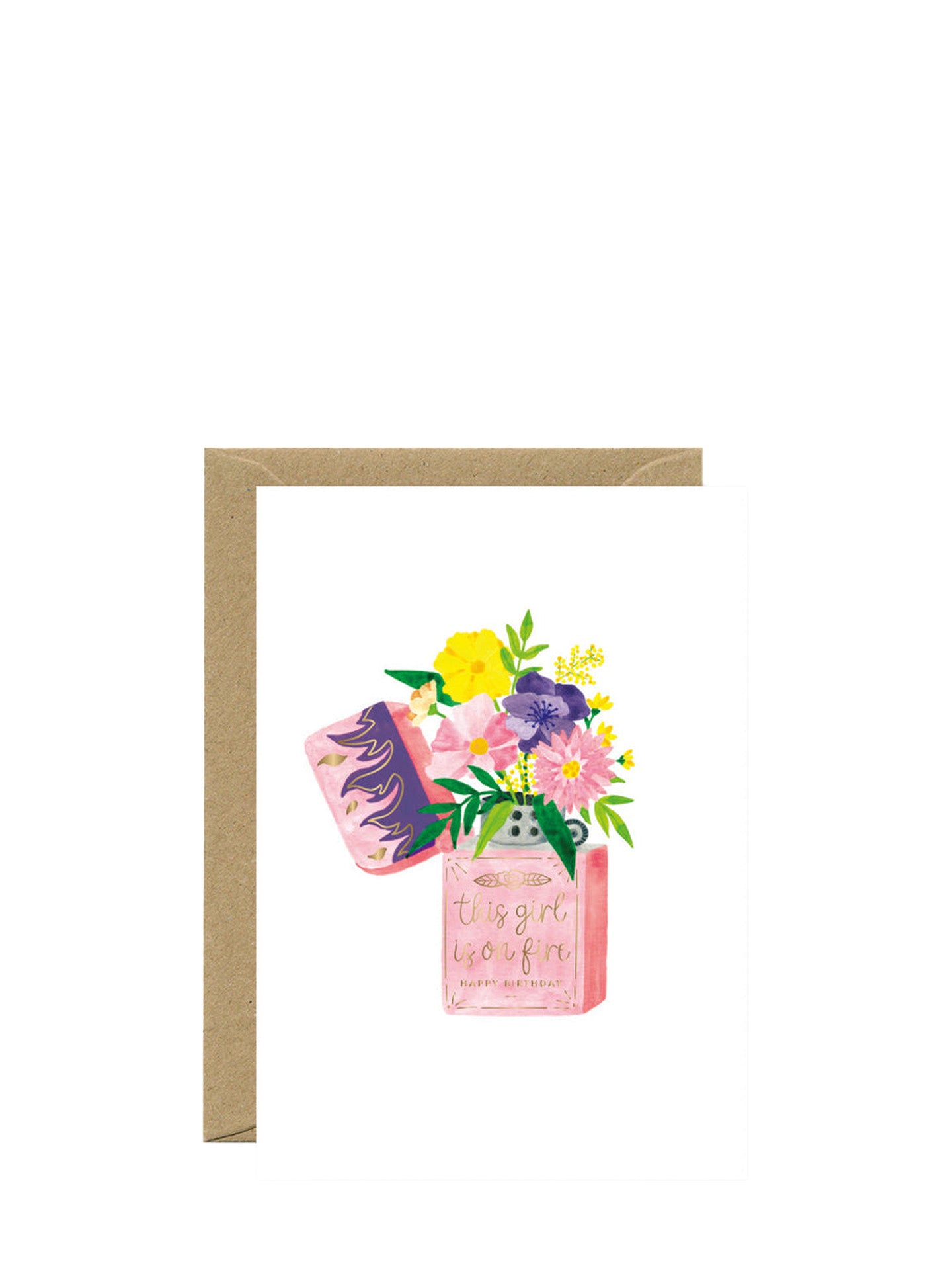 Flower lighter happy birthday card