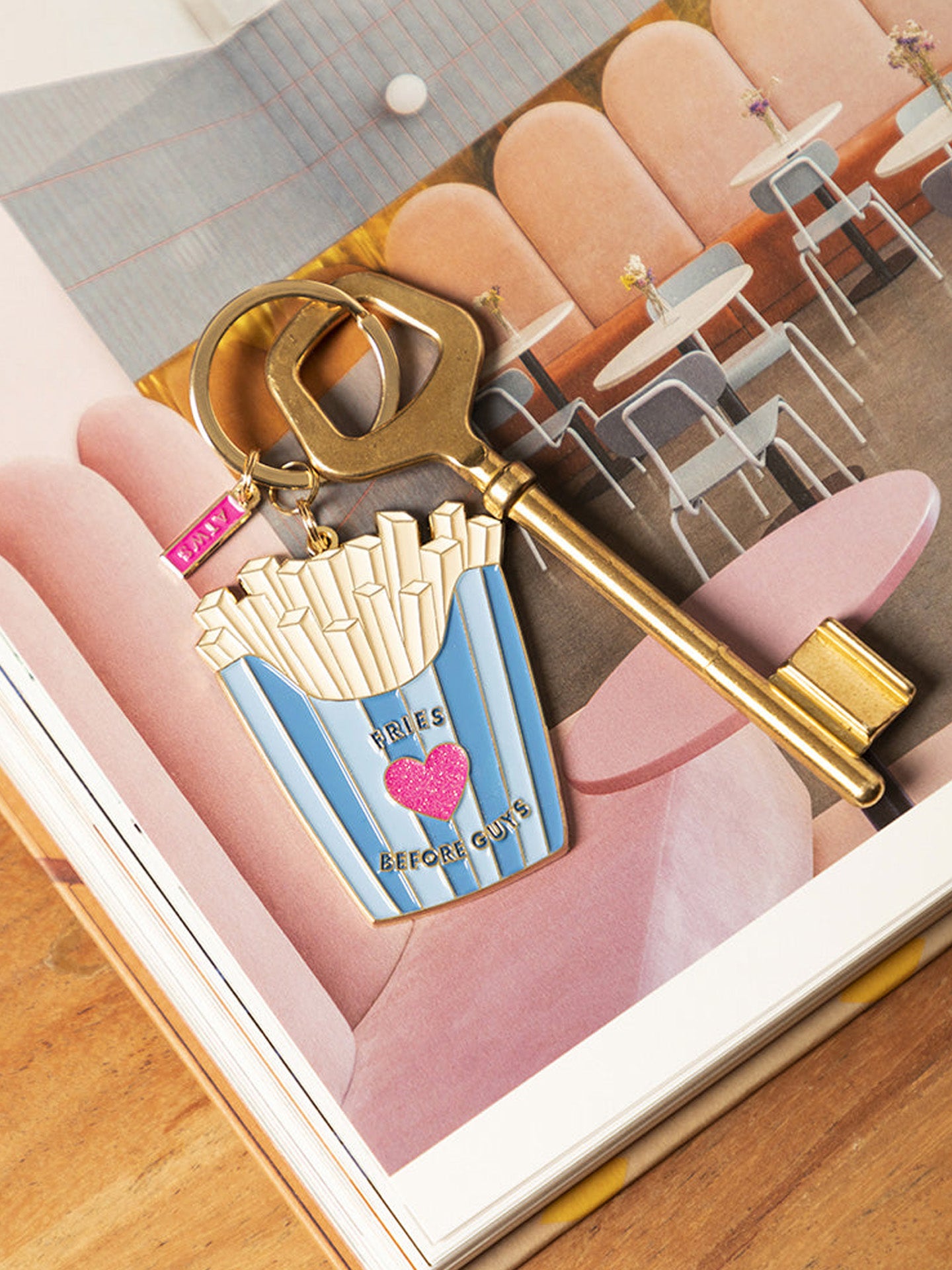 Fries before guys keychain