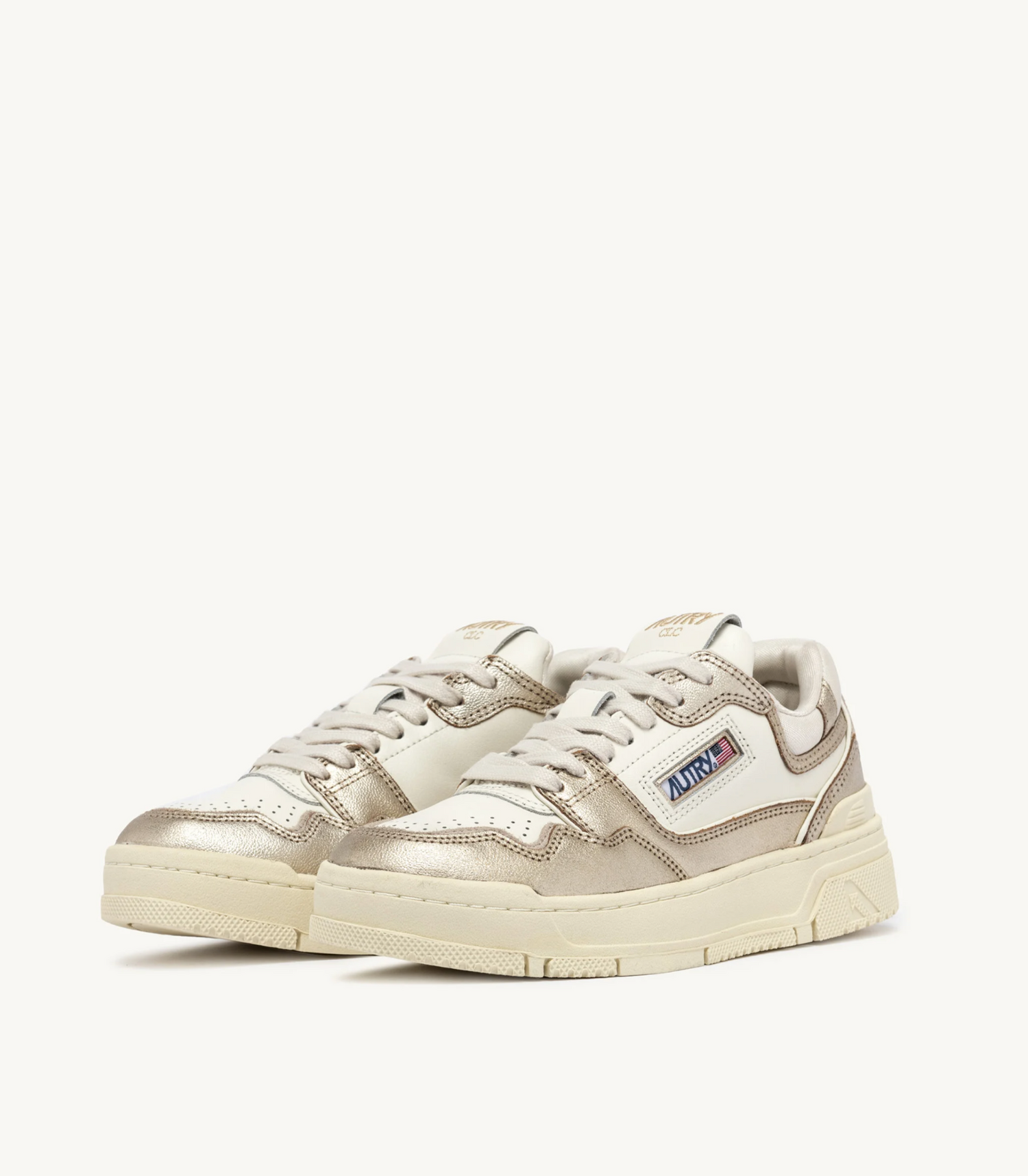 CLC Low Sneakers in platinum leather and suede