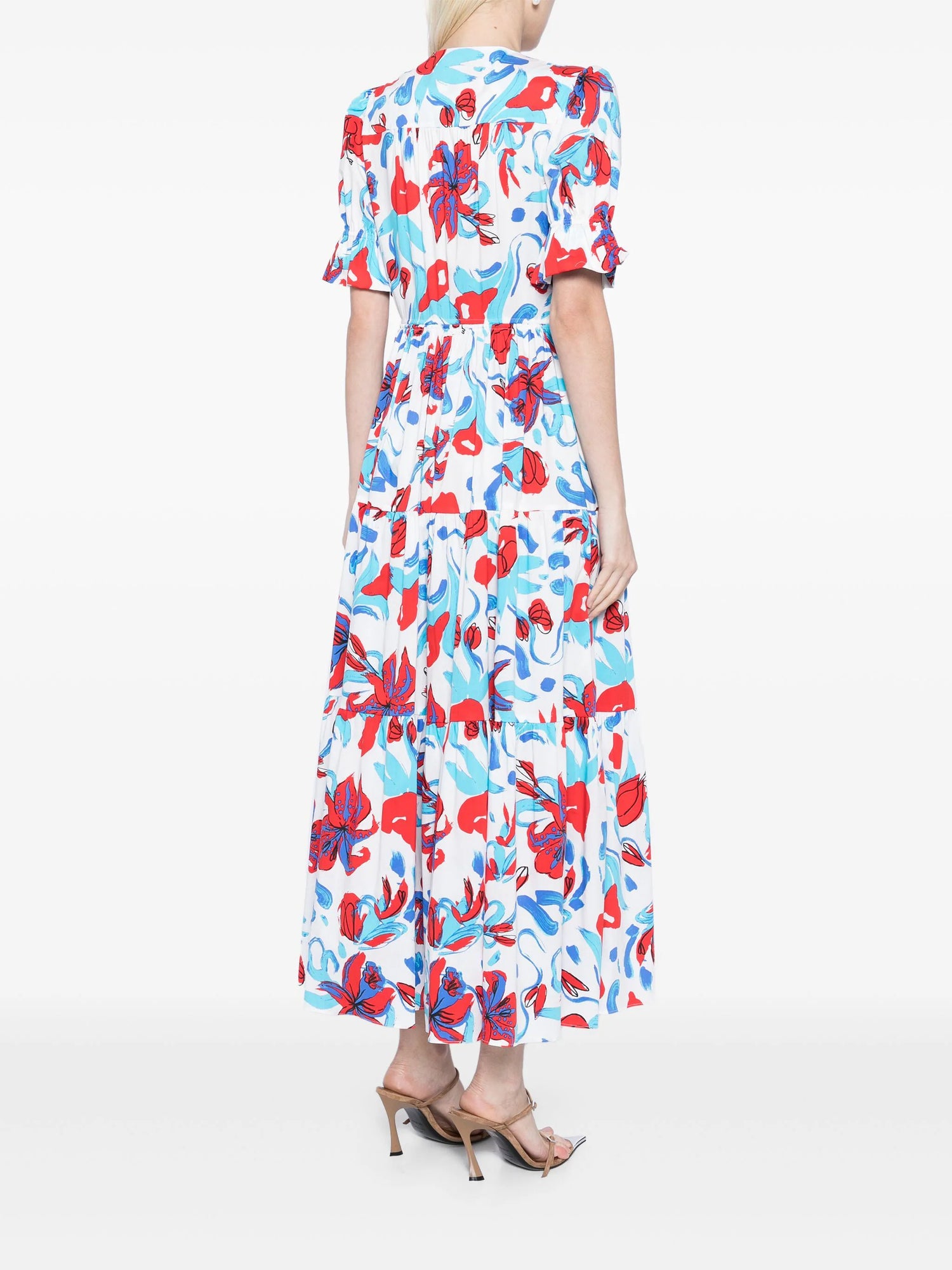 AVERY DRESS, brush floral red