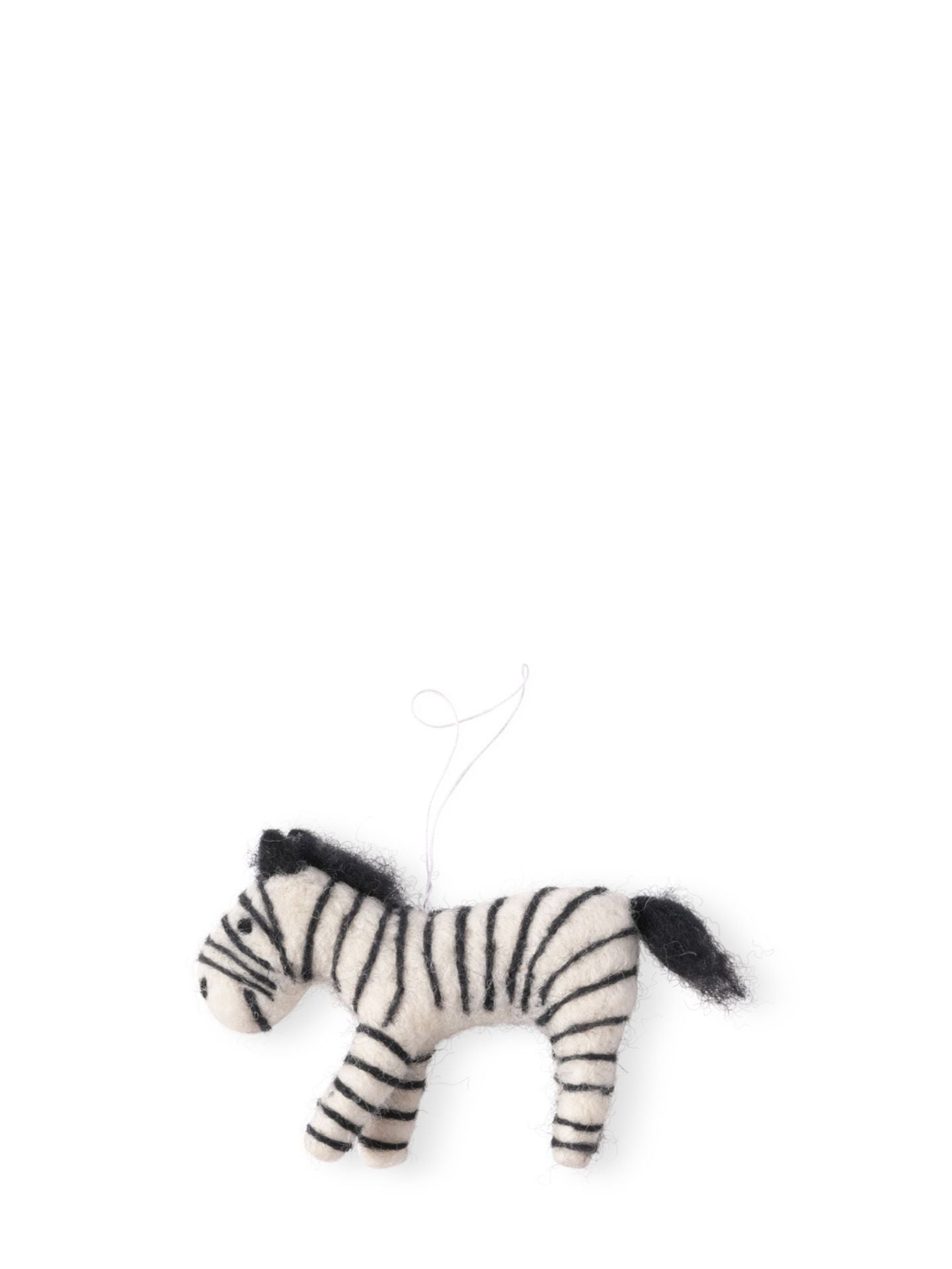 Zebra woollen hanging ornament
