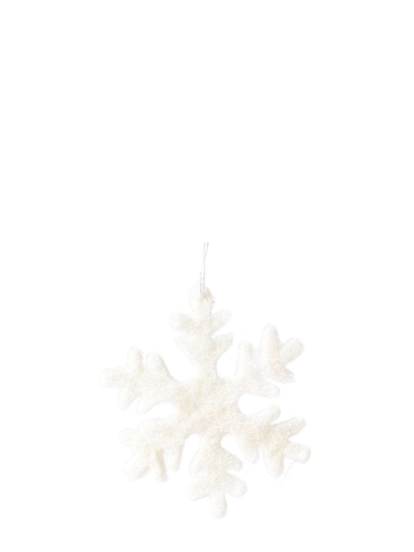 Decorative white coral ornament hanging against a white background