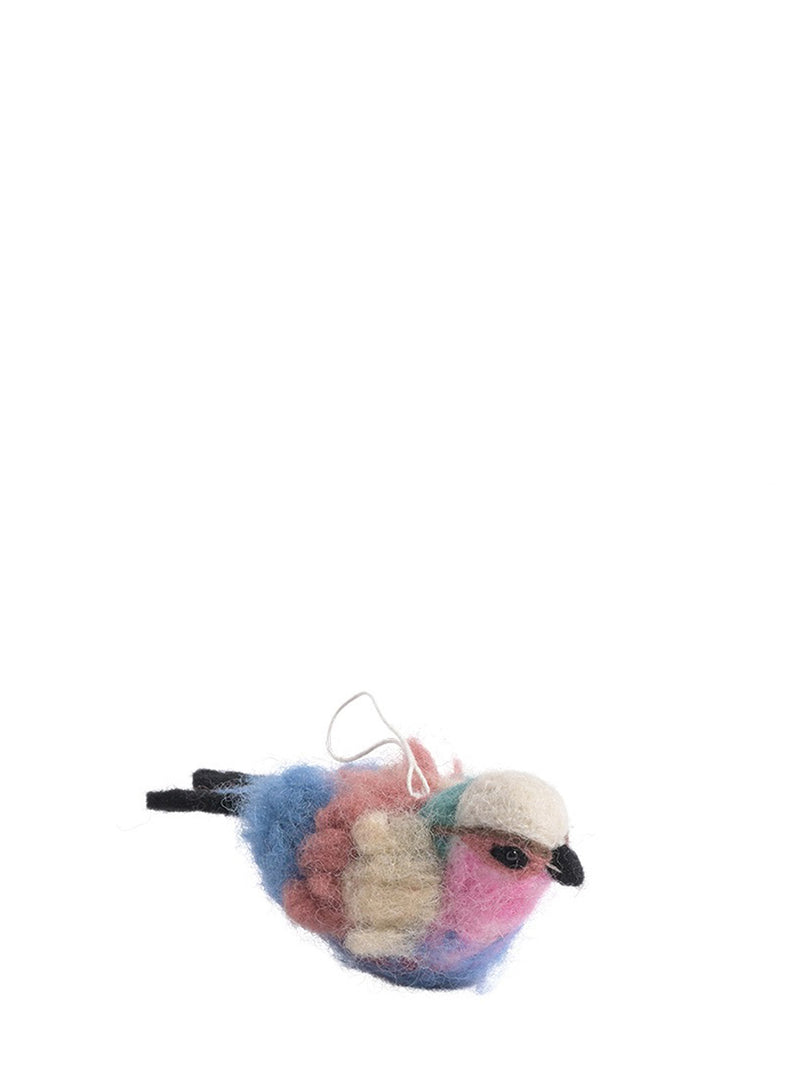 Blue bird felted woollen little hanging