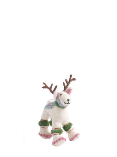 Lapland reindeer felted woollen little hanging