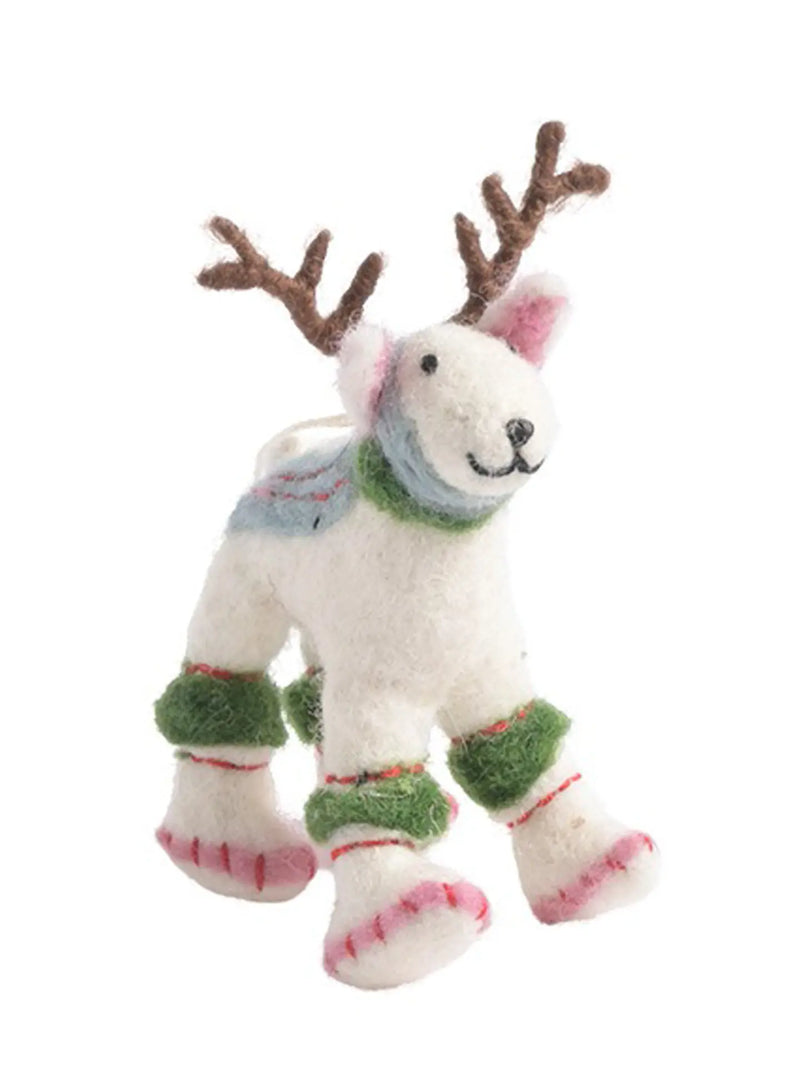 Lapland reindeer felted woollen little hanging