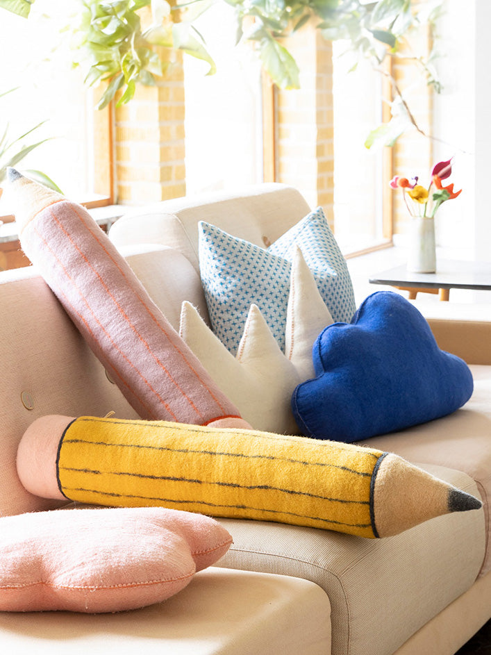 Pencil cushion, ochre (80cm)