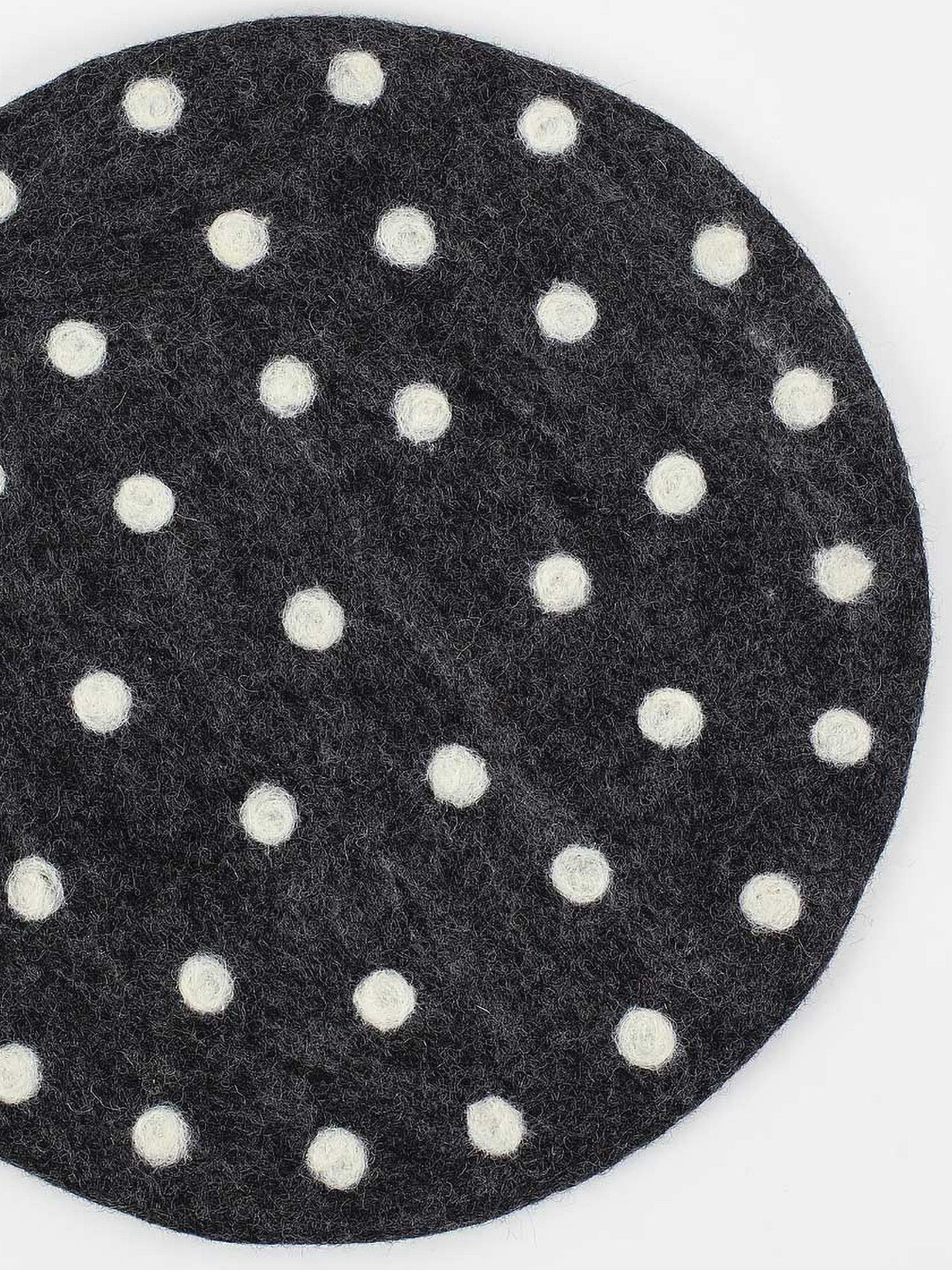 Felt dot seat pad, dark grey/white