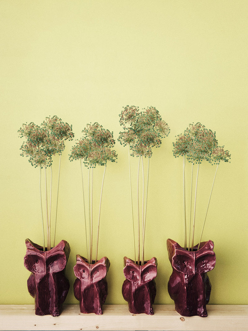 Owl vase, aubergine (30cm)