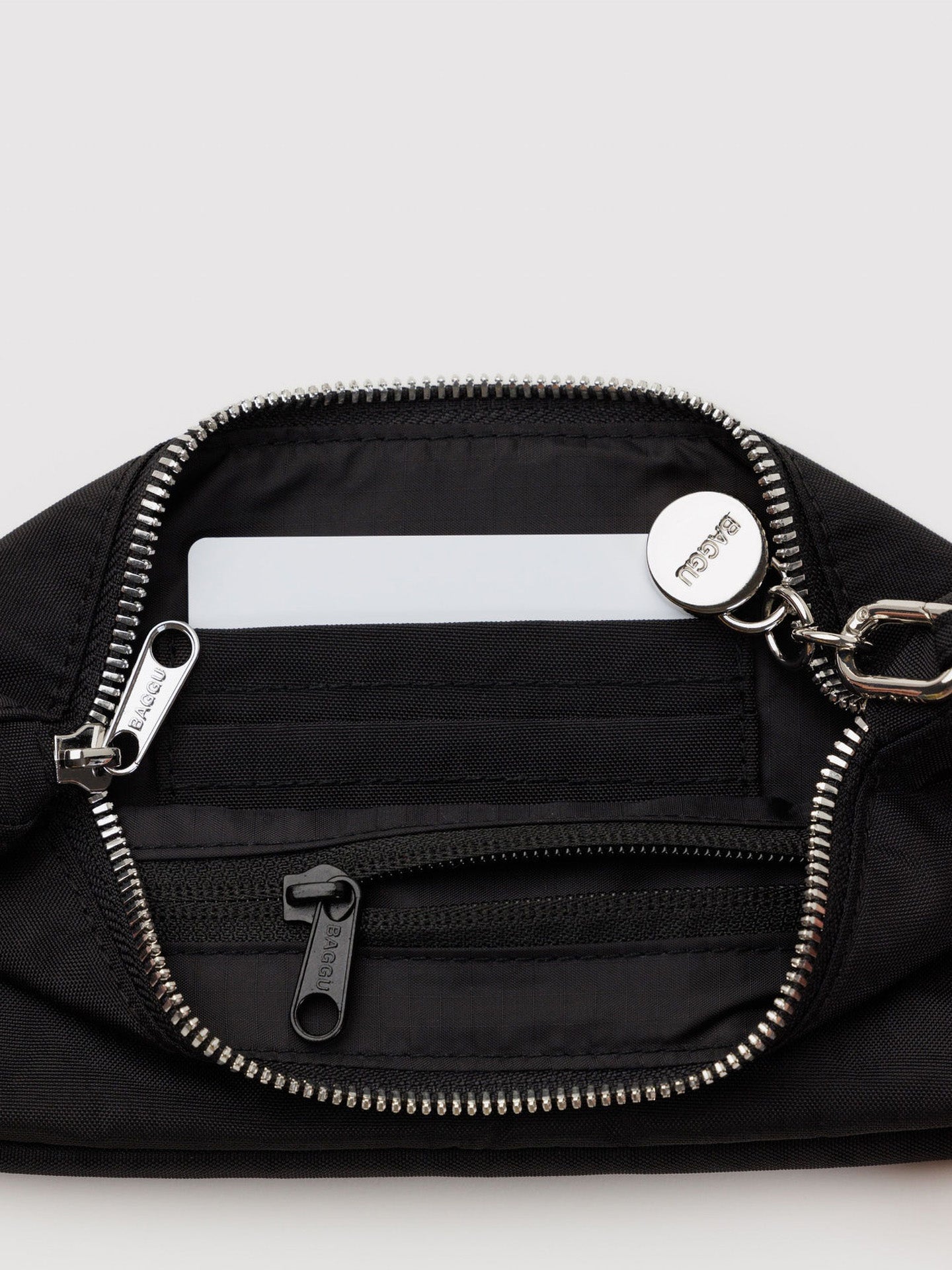 Nylon pochette handbag, black