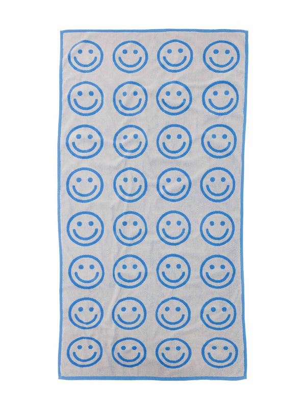 Bath towel, sky blue happy