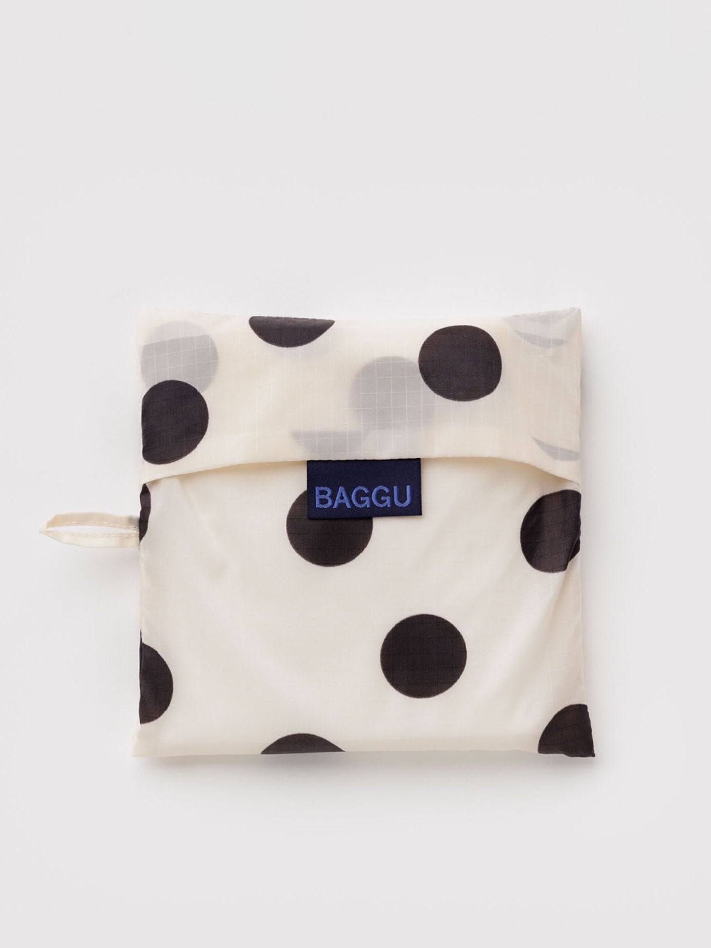 Big Baggu bag, cream & black polka dot