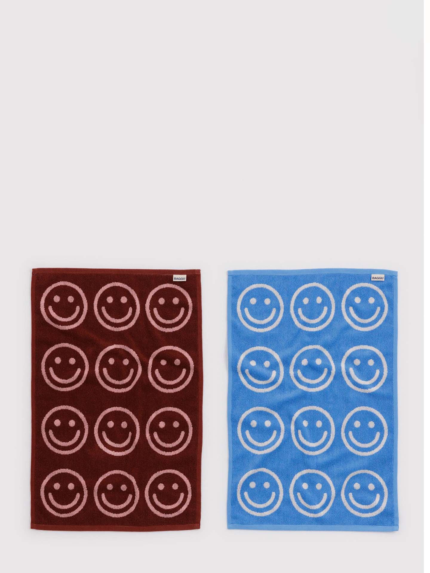 Hand towel set of 2, happy pink & blue