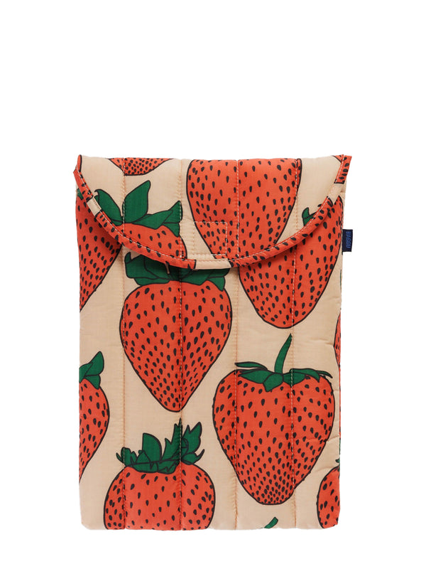 Puffy laptop sleeve 13"/14", strawberry