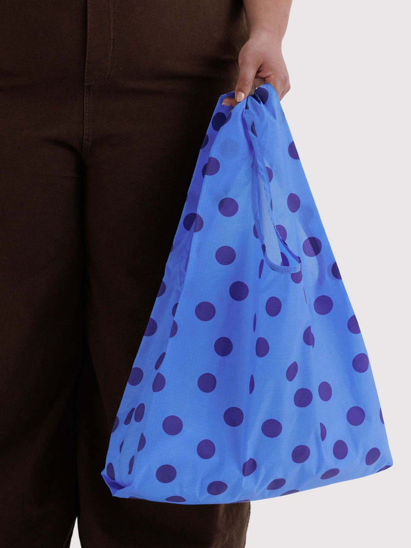 Standard Baggu shopping bag, blue polka dot