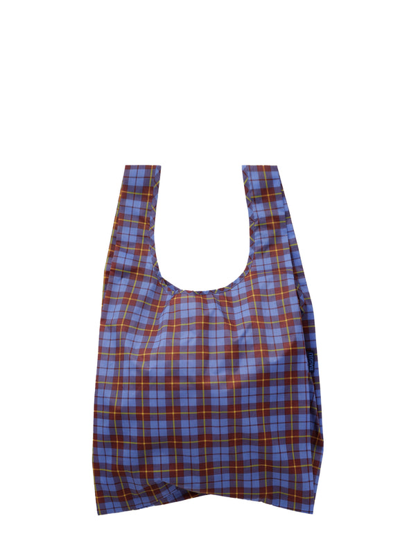 Standard Baggu shopping bag, blue tartan