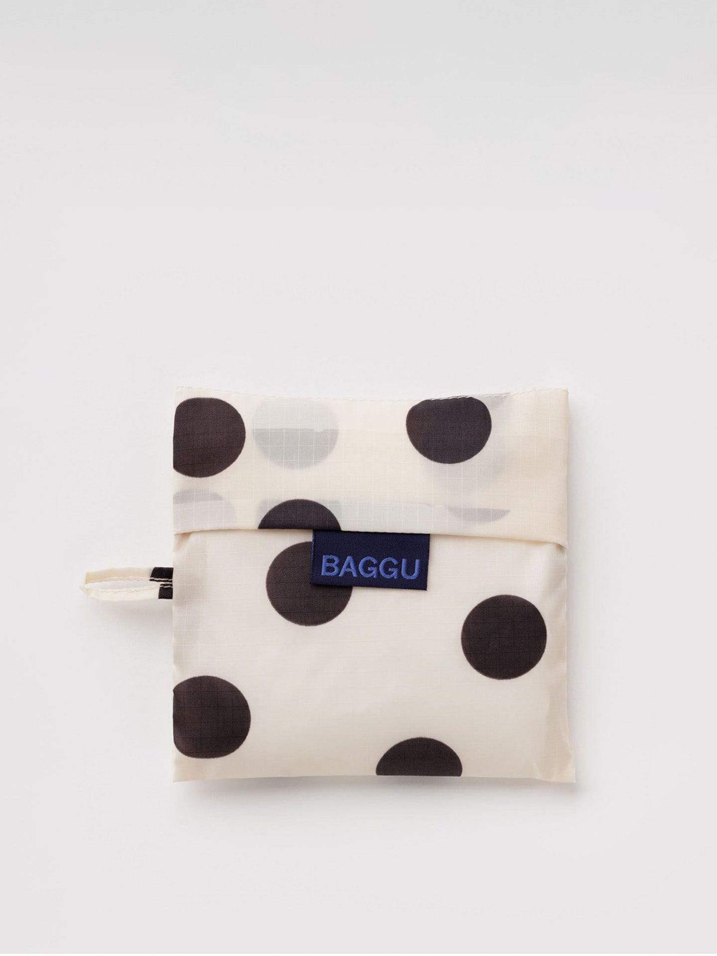 Standard Baggu shopping bag, cream & black polka dot