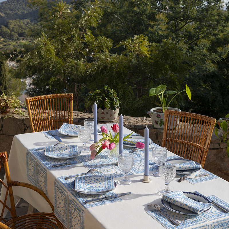 Bandana dinner napkins, blue (40 x 40cm)