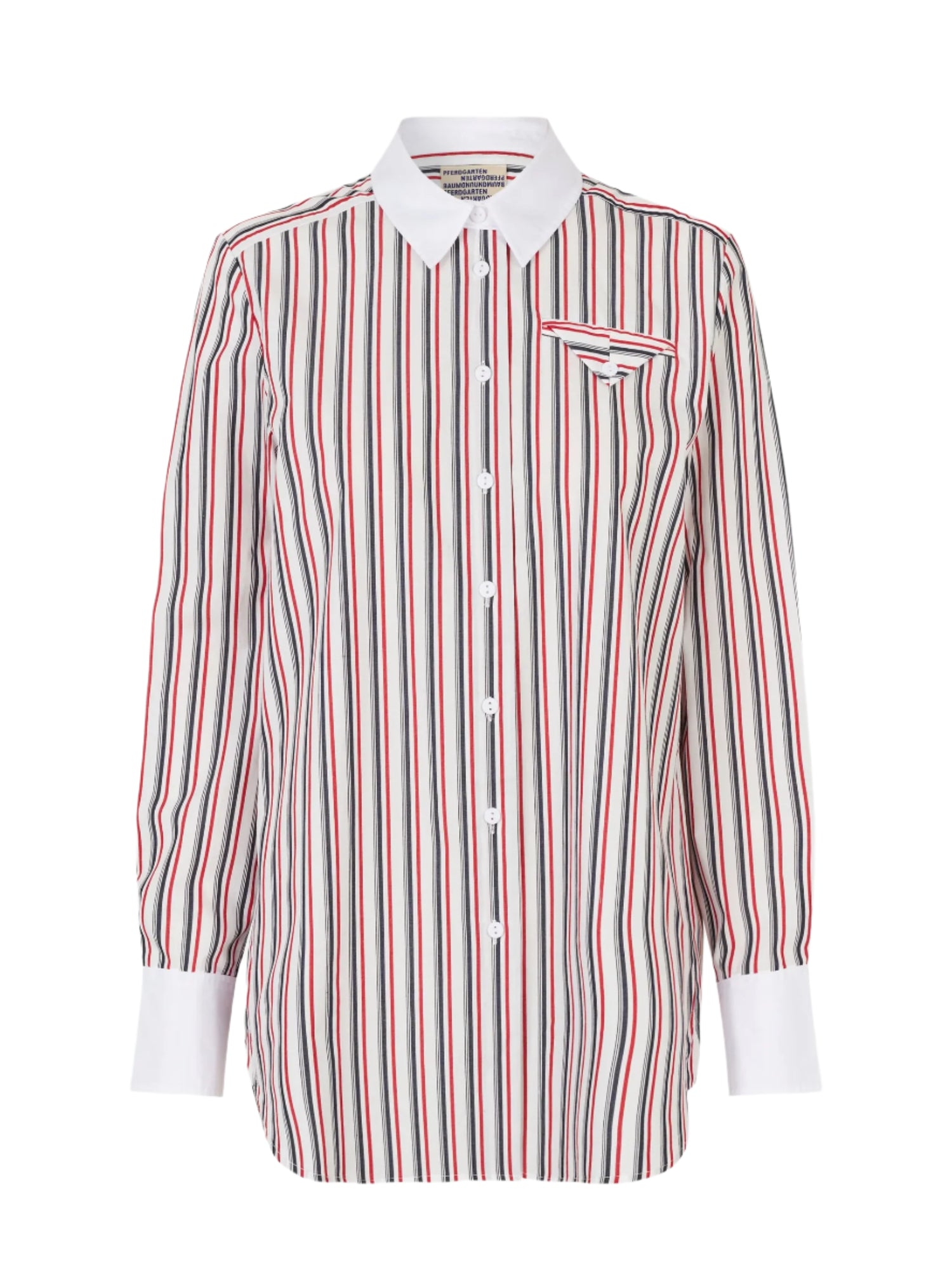 Mejra striped collar shirt, white/red