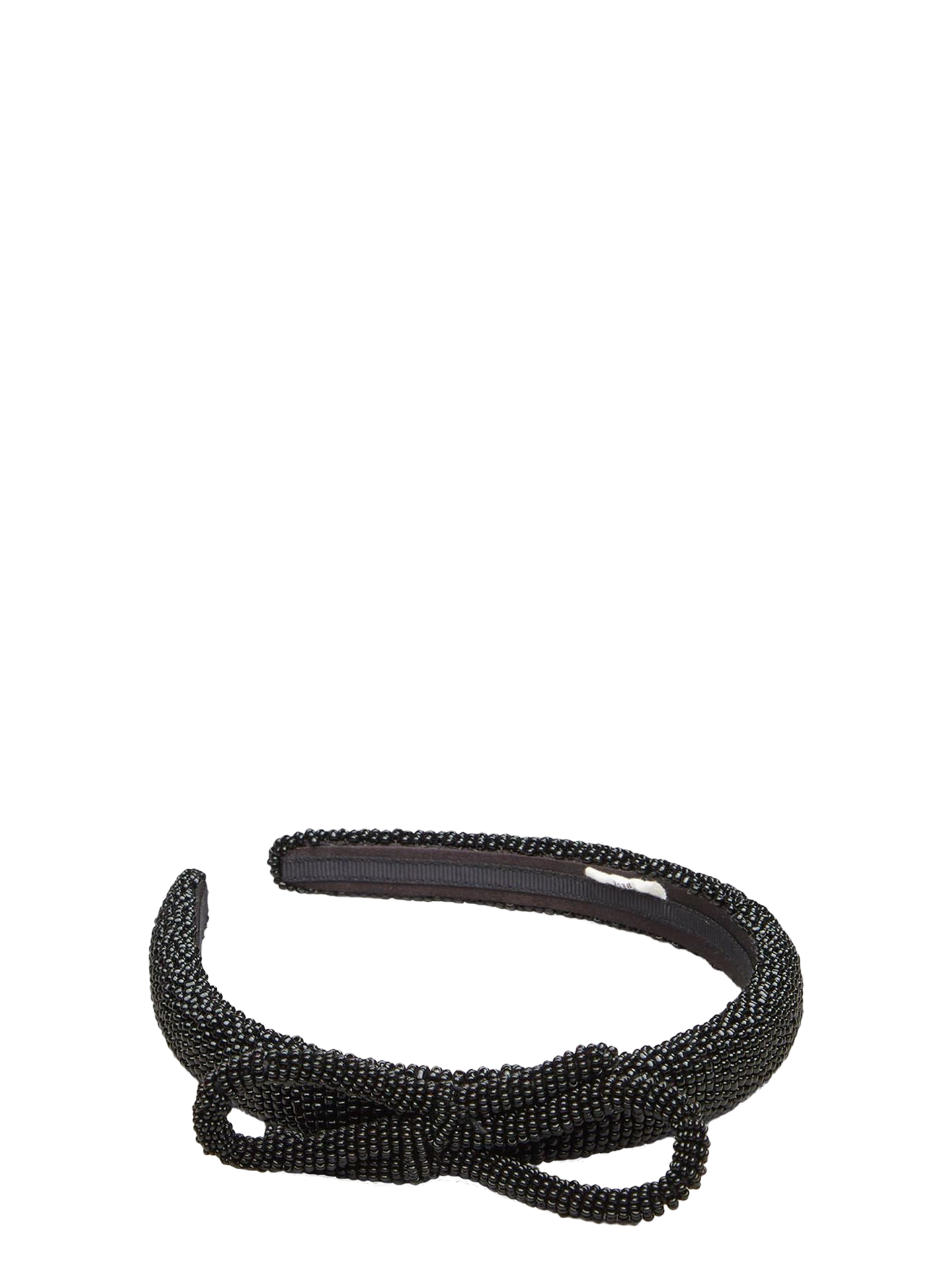 Bow slim beaded headband, off-white or black