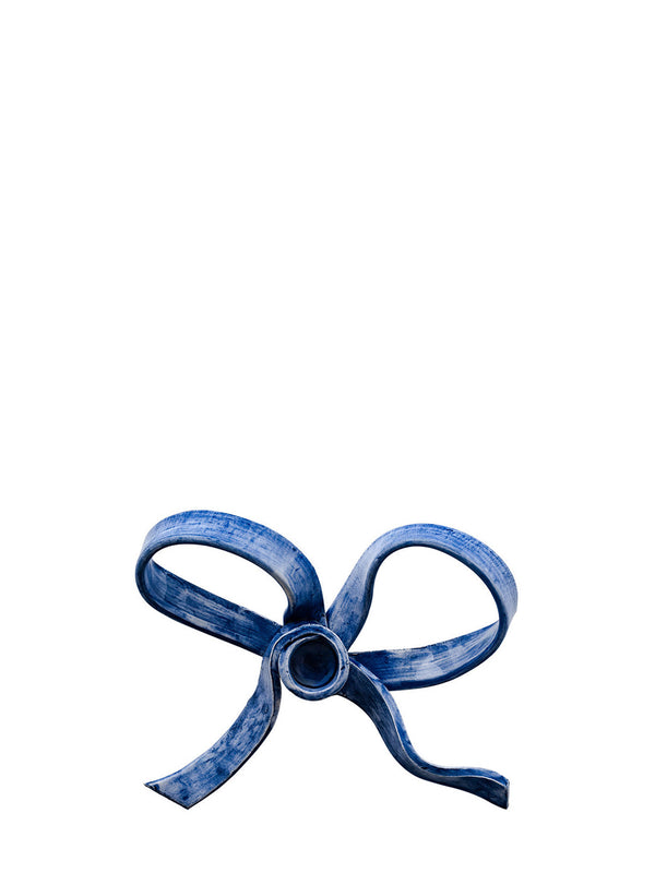 Bow candle holder, blue