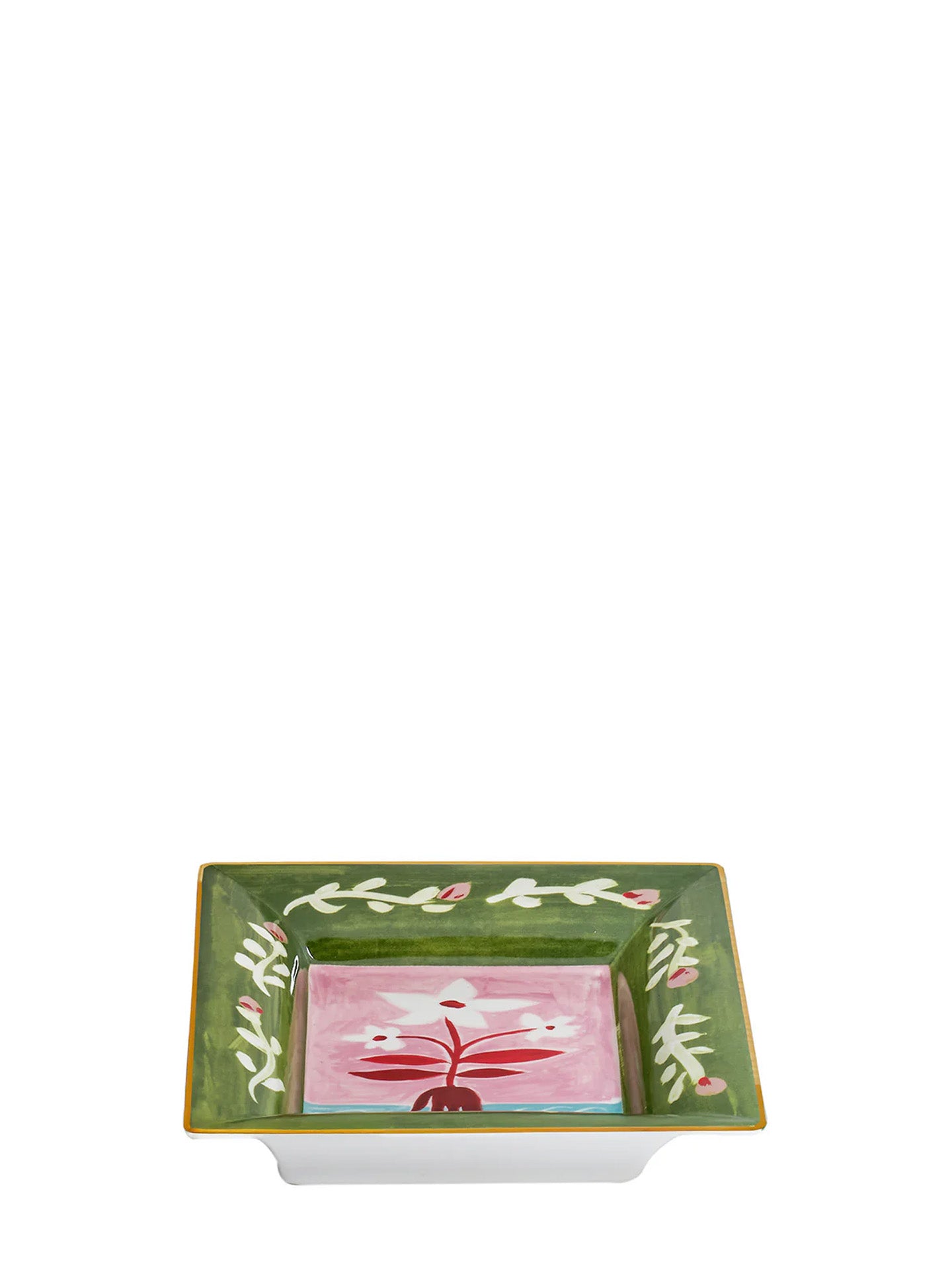 White flowers porcelain tray