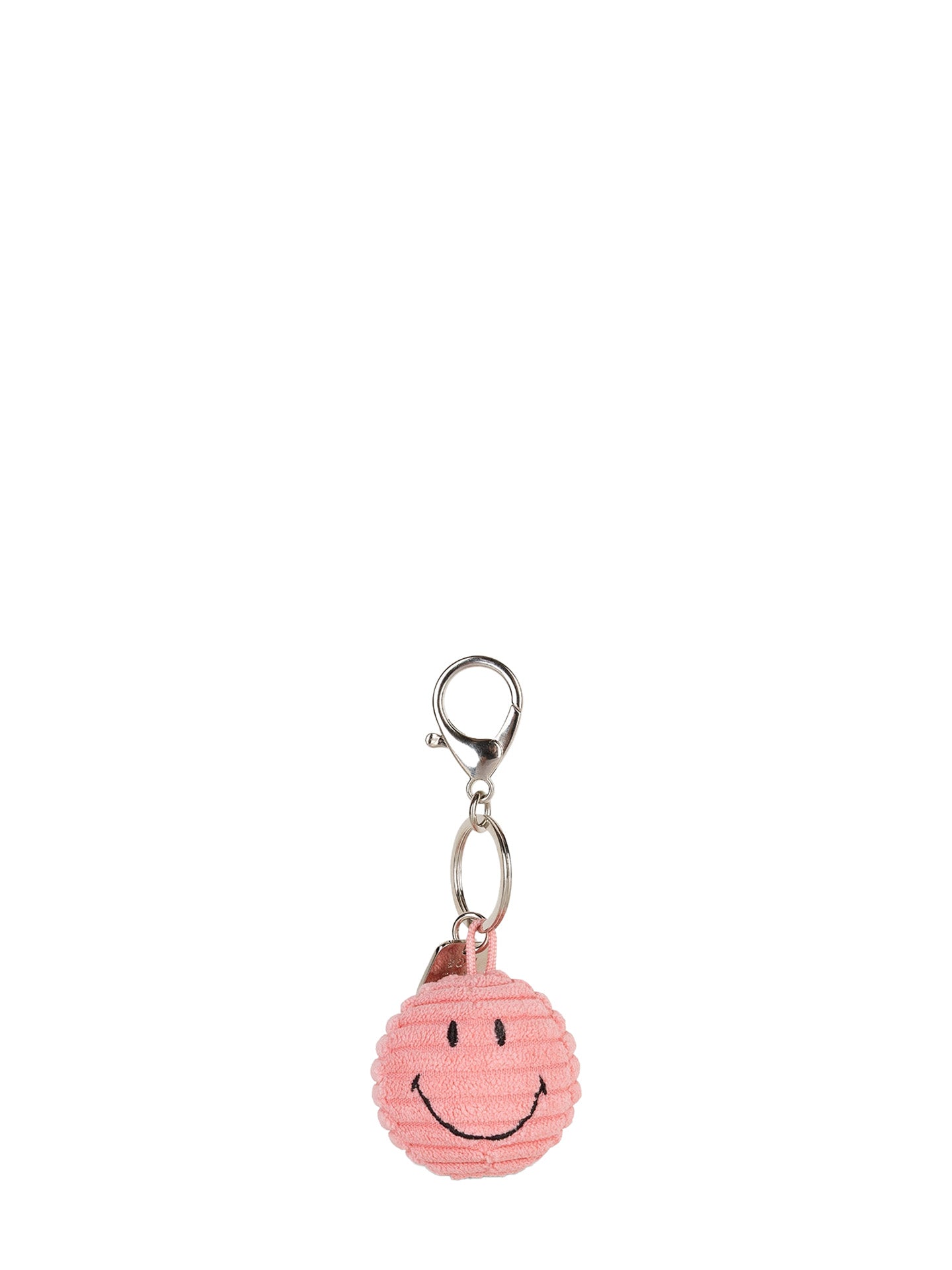 Smiley ECO corduroy keychain, bubblegum pink