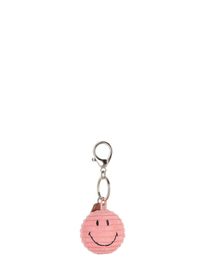 Smiley ECO corduroy keychain, bubblegum pink