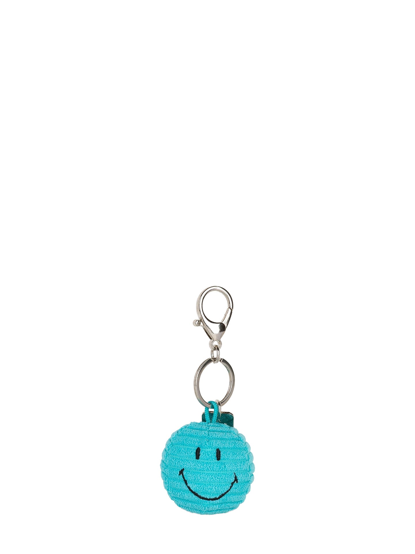 Smiley ECO corduroy keychain, teal blue