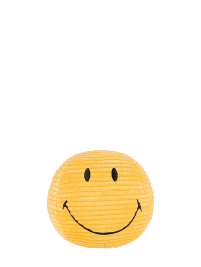 Small smiley ECO corduroy soft toy, yellow (13 cm)