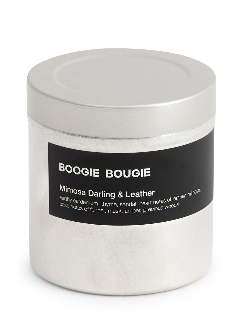 Mimosa darling & leather scented candle (250g)