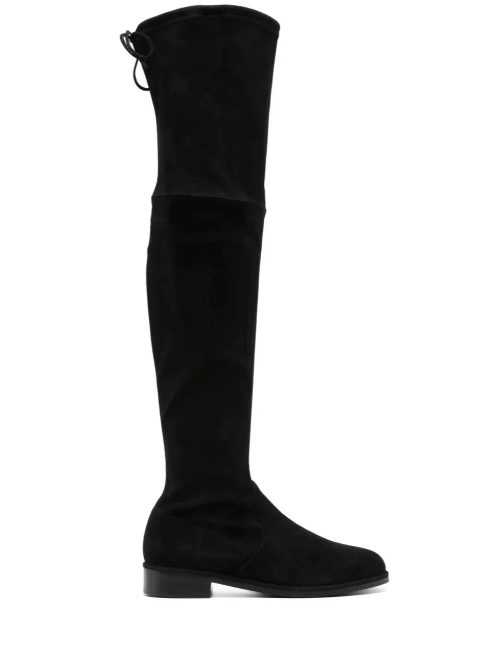LOWLAND bold suede thigh-high boot, black