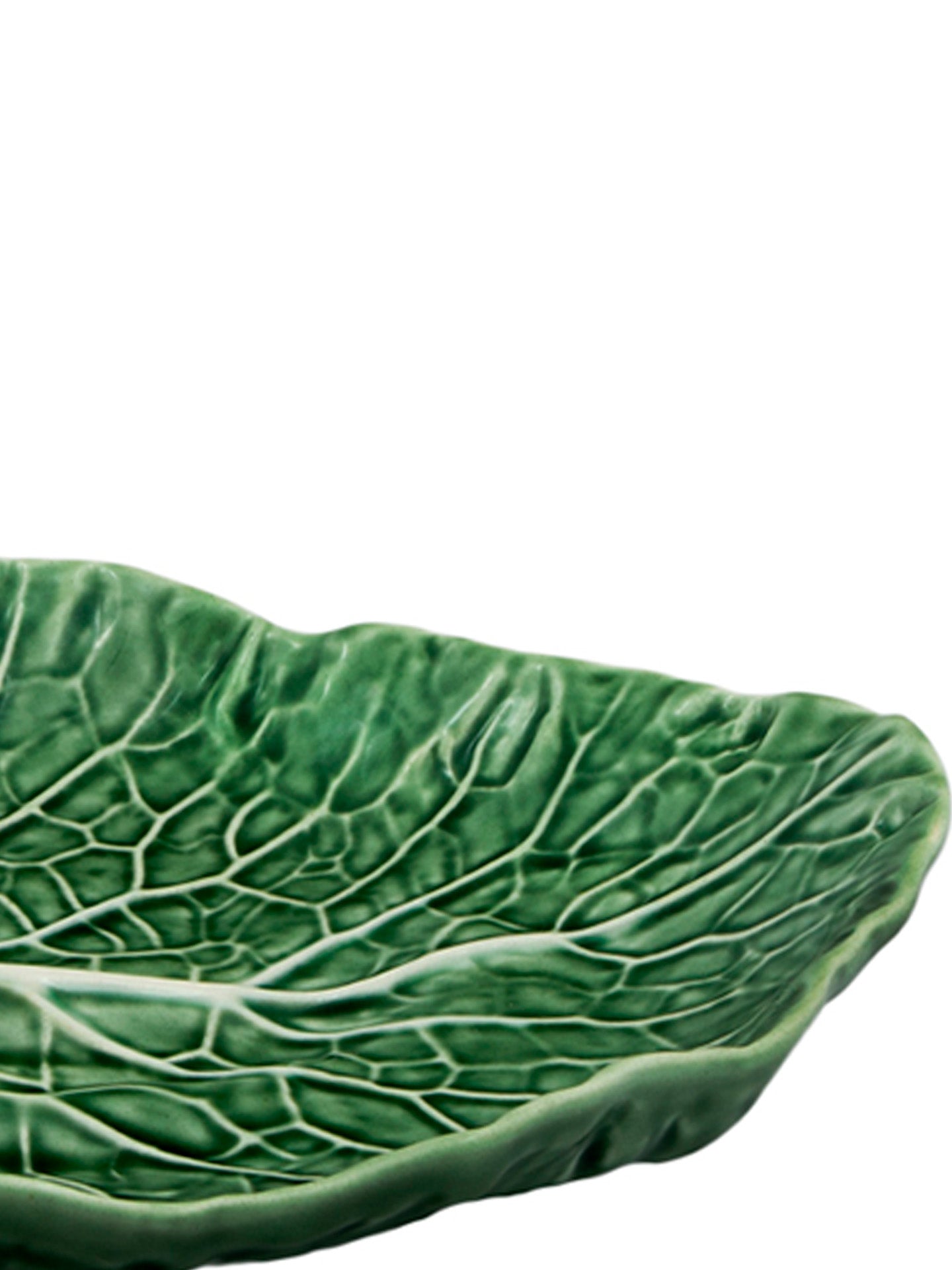 Cabbage Leaf medium serving plate, green