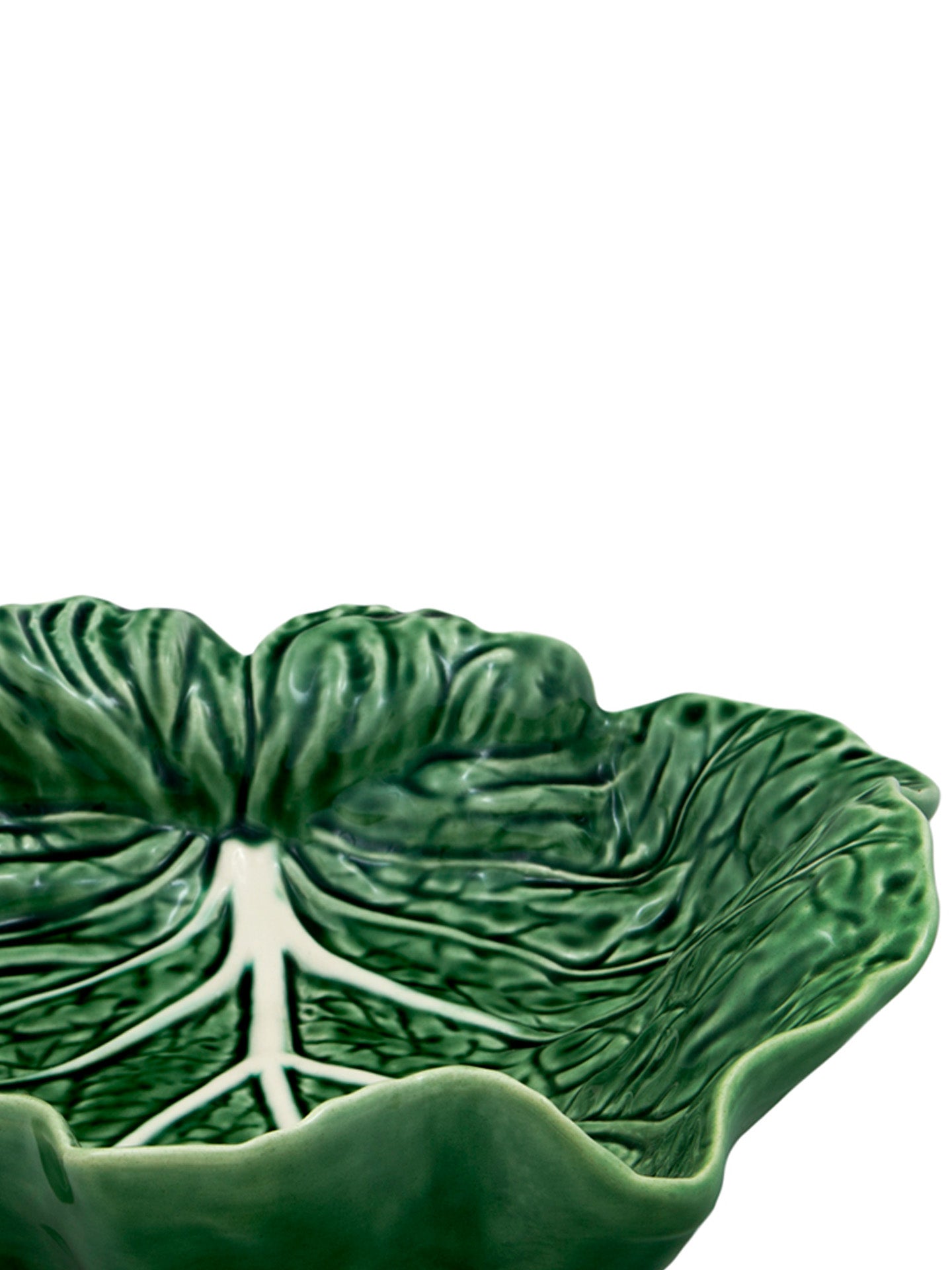 Shallow Leaf Serving Plate Cabbage, Green