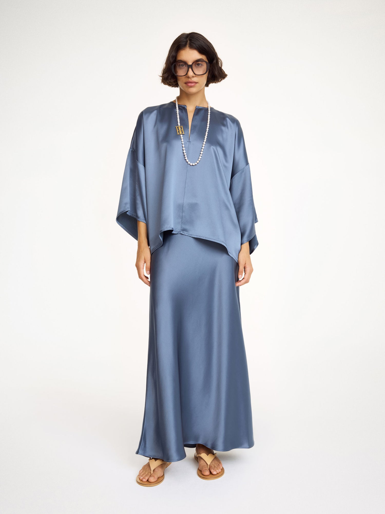 BOSHAN skirt, smoke blue