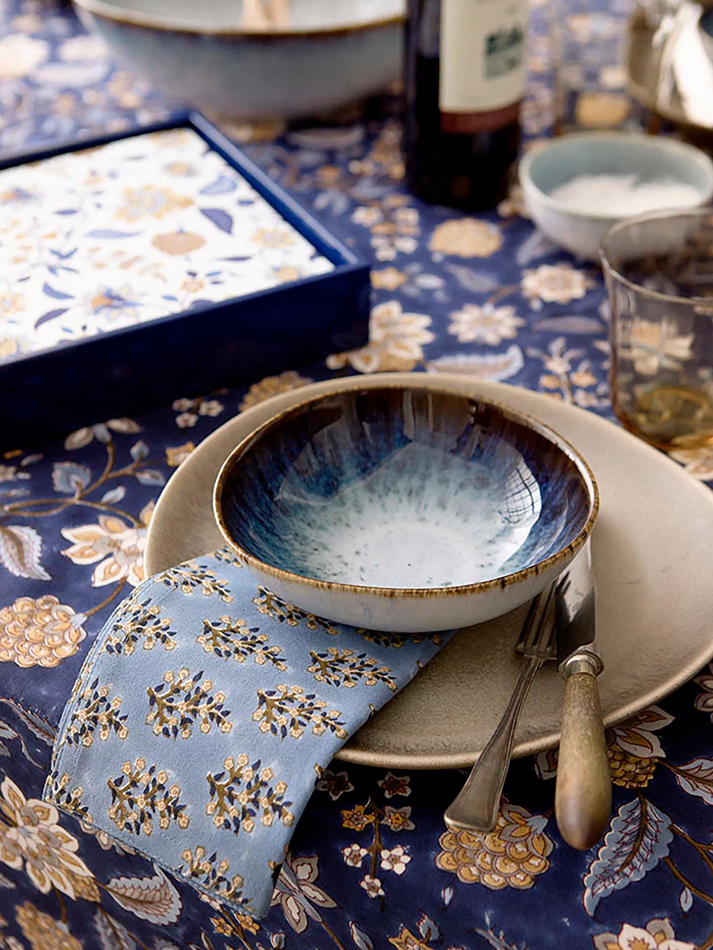 Divya paper dinner napkins, topaz blue (50 pcs)