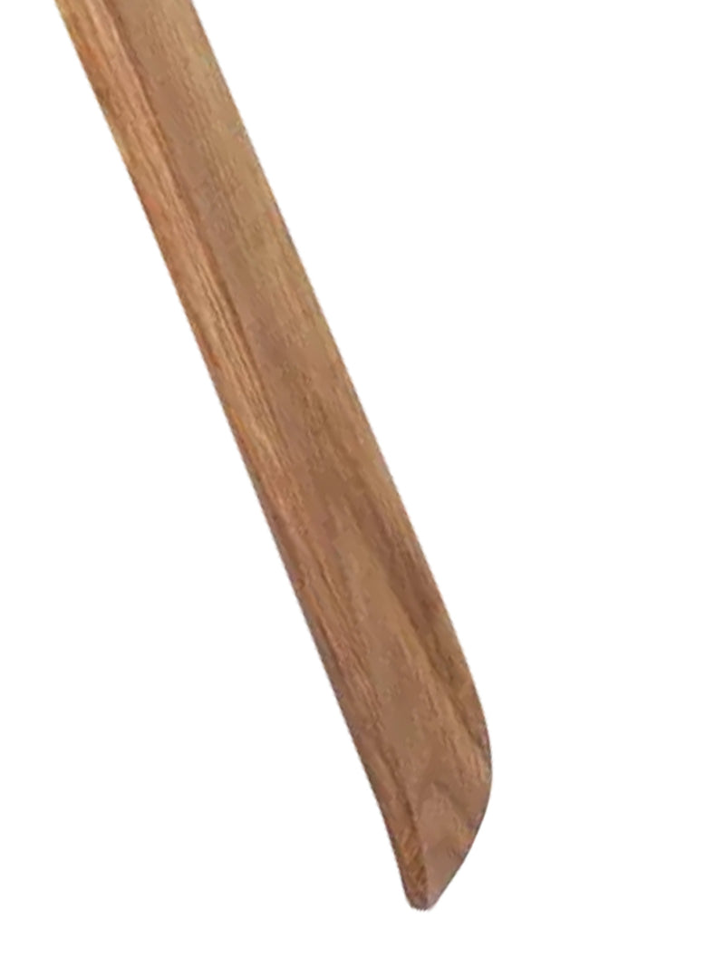 Long wooden shoehorn with leather strap, oak