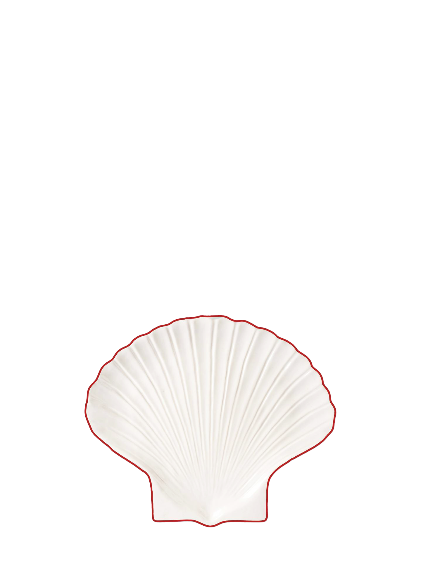 Shell line plate, white/red