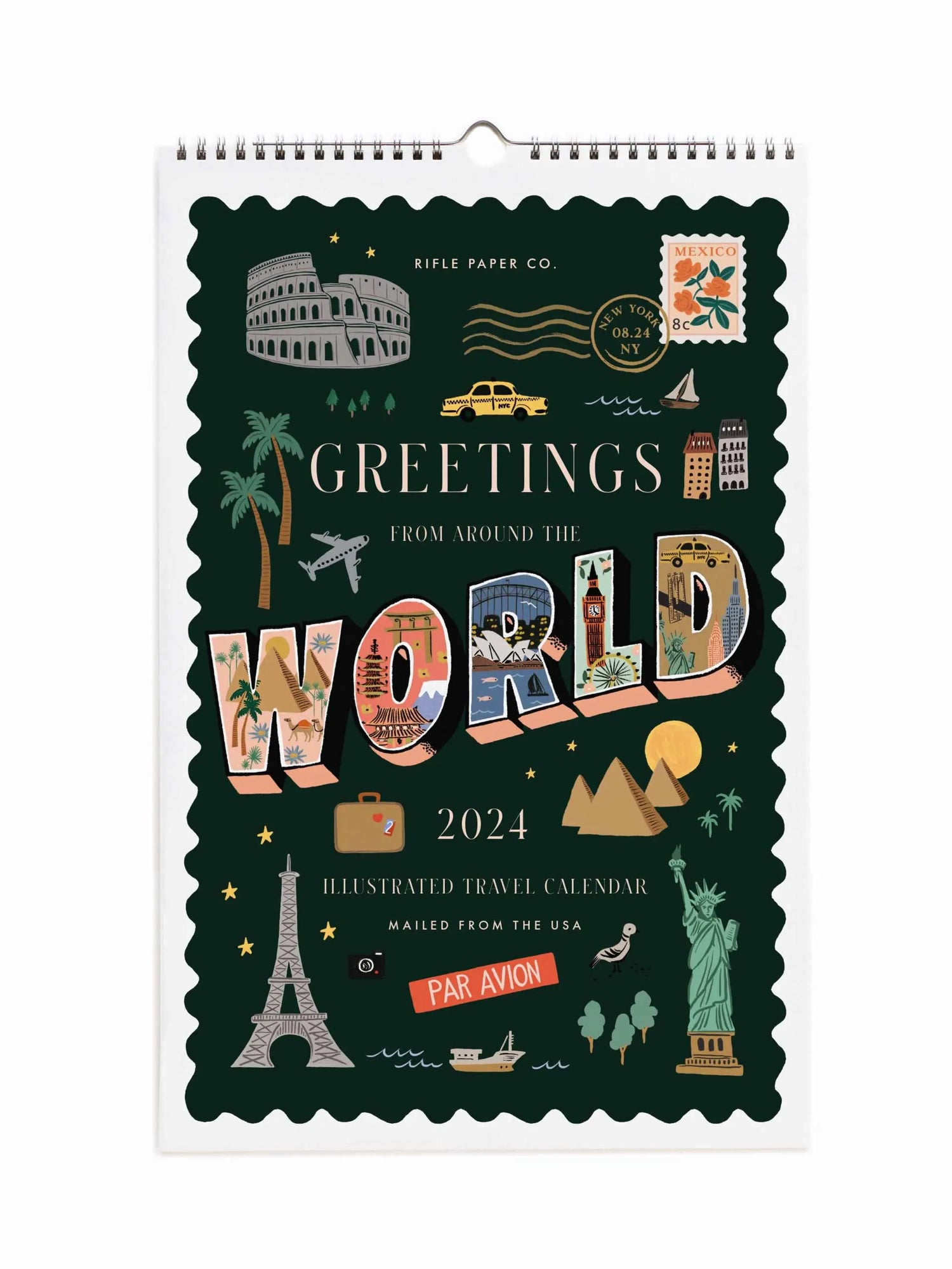 Greetings From Around The World Wall Calendar 2024