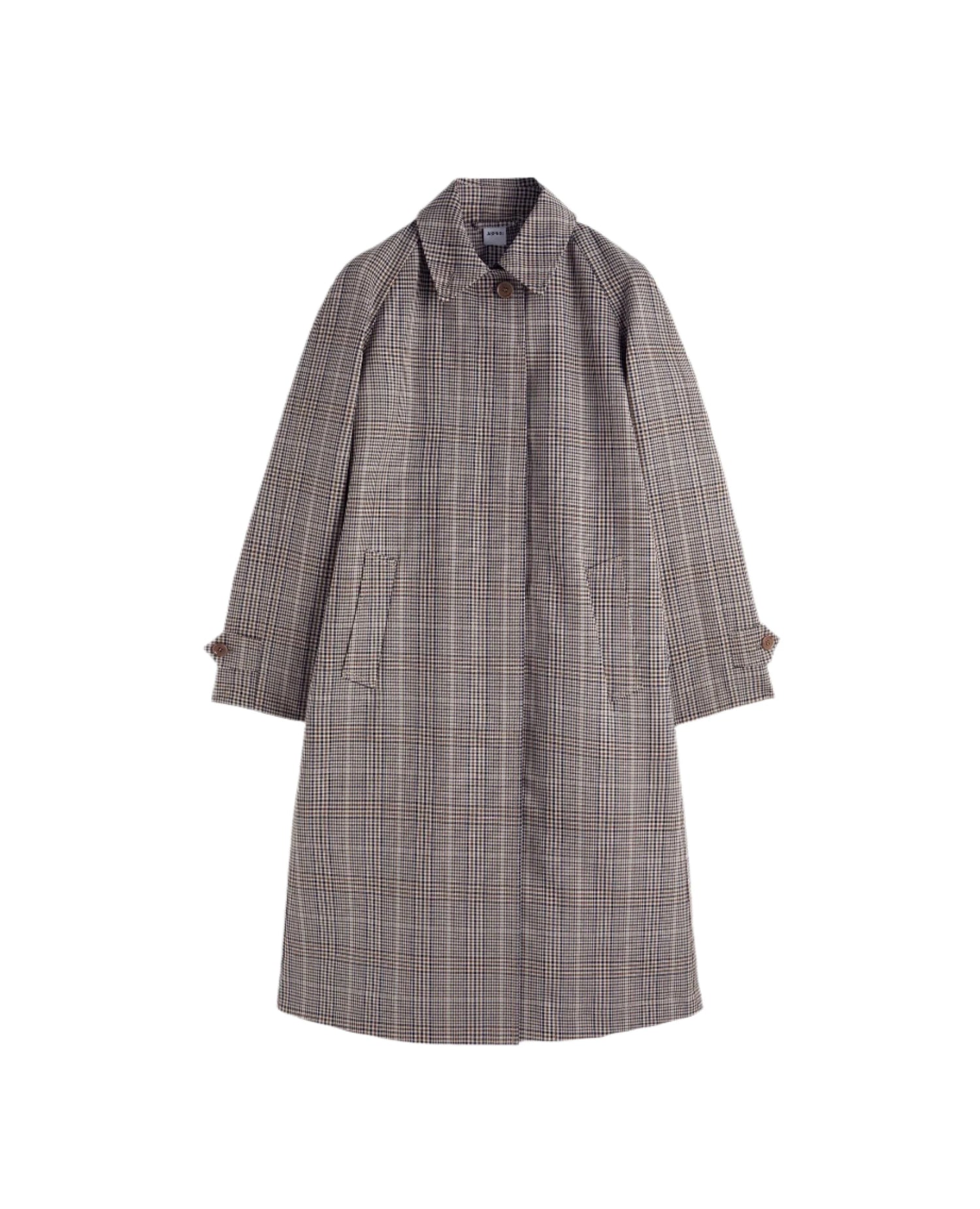 Check cotton canvas coat, check