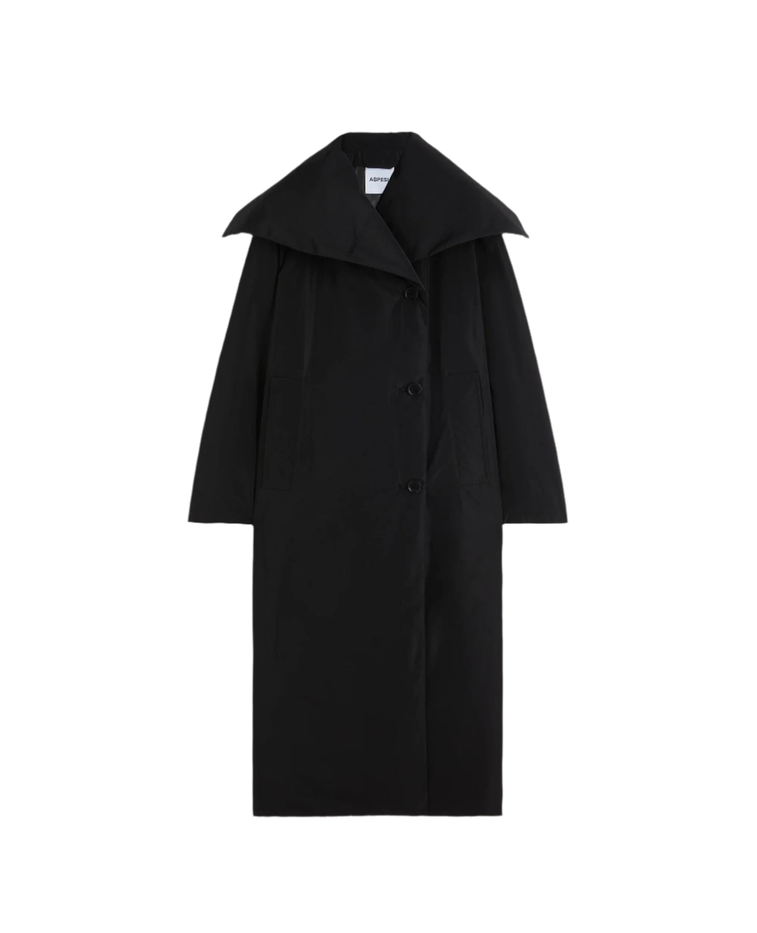 Ivy technical fabric coat, black