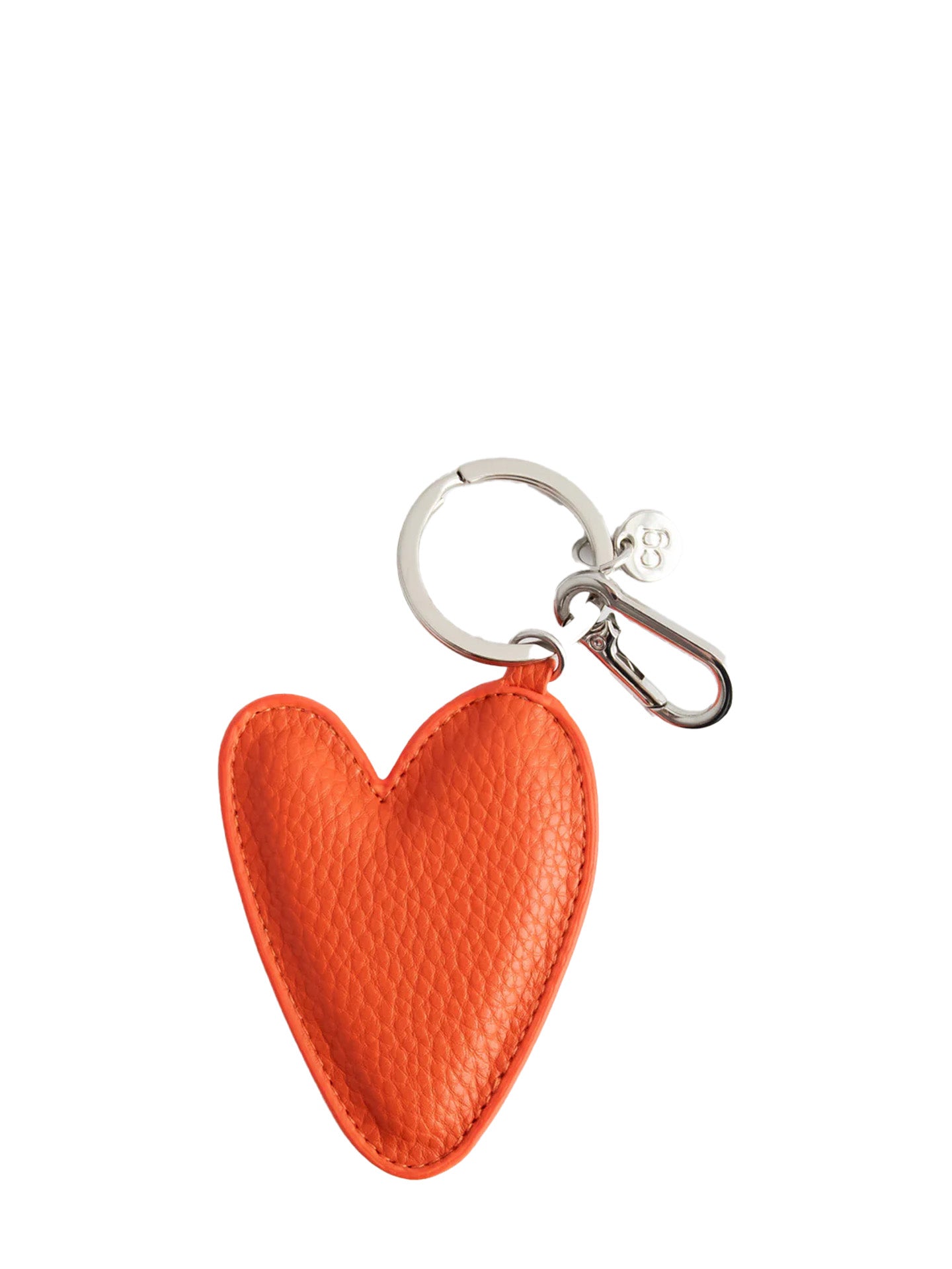 Orange heart bag charm