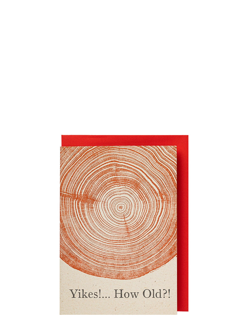 Yikes how old tree rings large birthday card