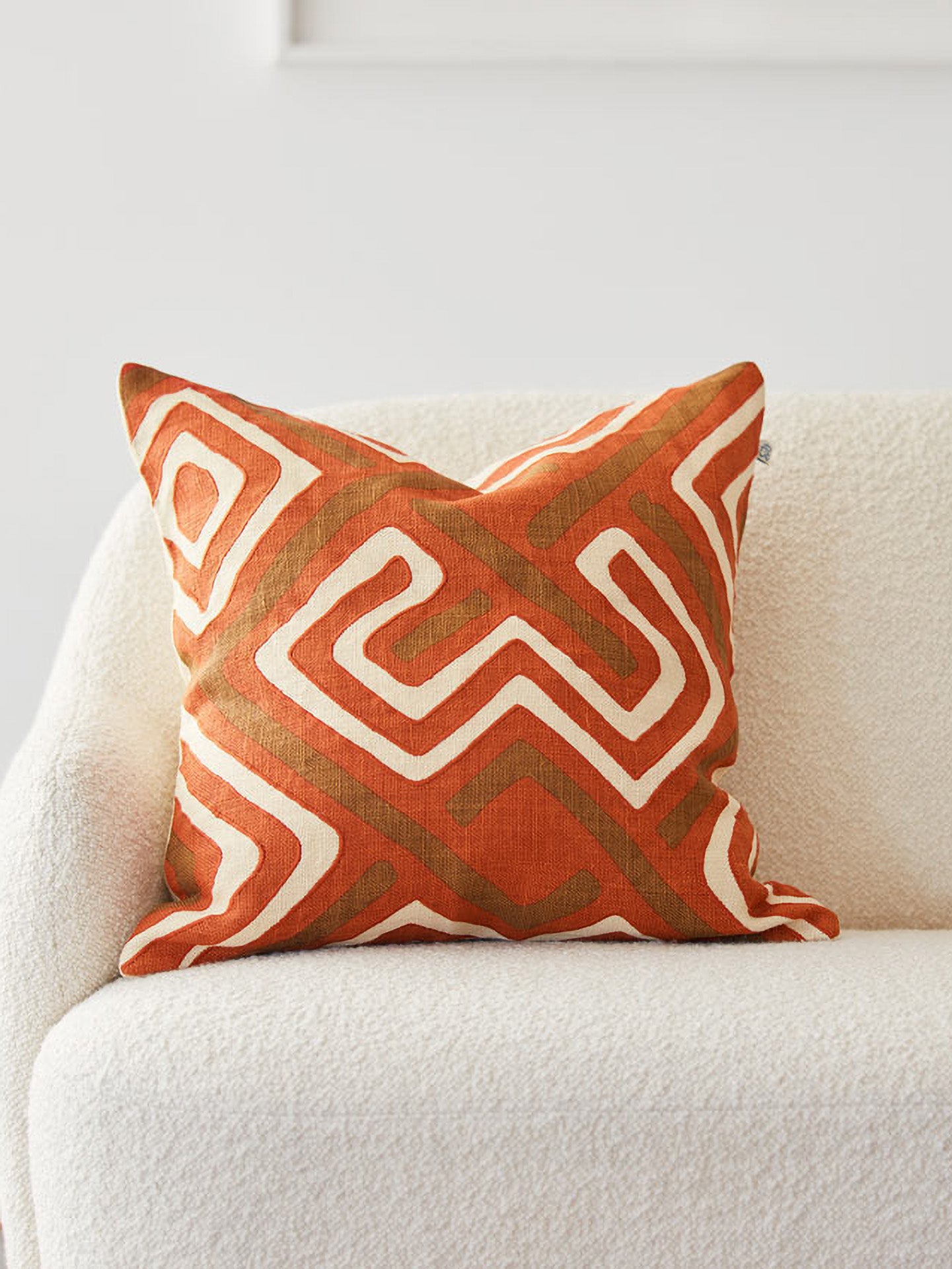 Gujarat Cushion Cover, Apricot/Taupe/Light Beige